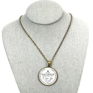 Daughter Necklace From Mom Antique Gold Tone Chain with Pendant Necklace Jewelry